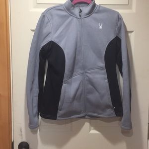 Spyder Women’s full zip gray and black jacket